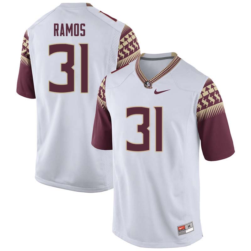 Men #31 Yanni Ramos Florida State Seminoles College Football Jerseys Sale-White